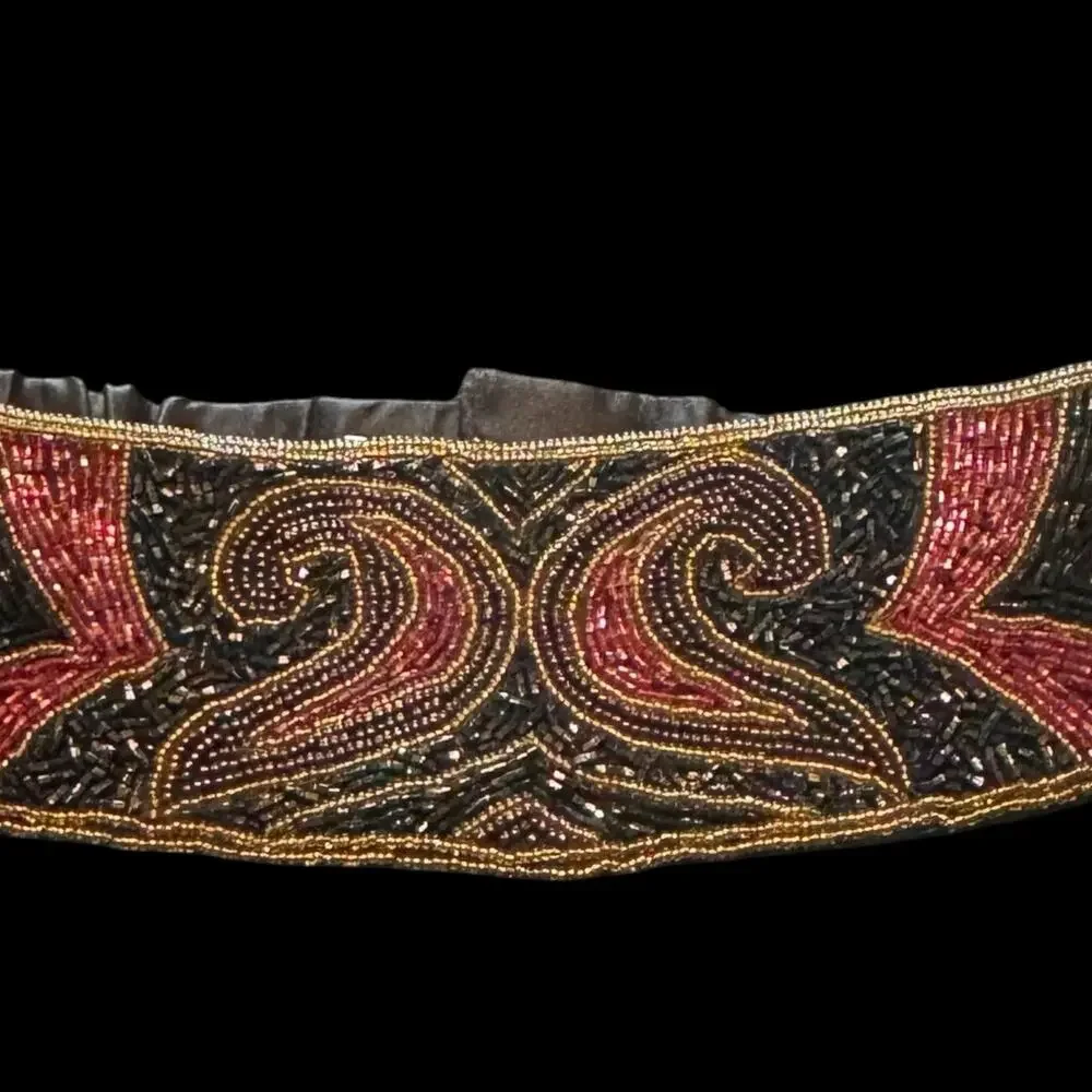 Vtg Alexon Mid Century Style Beaded Statement Waist Belt